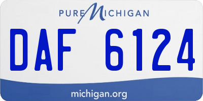 MI license plate DAF6124