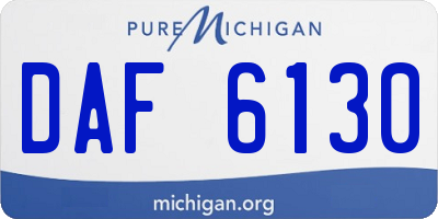 MI license plate DAF6130