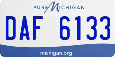 MI license plate DAF6133
