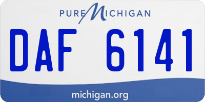 MI license plate DAF6141