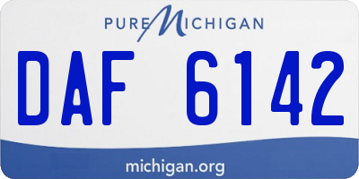 MI license plate DAF6142