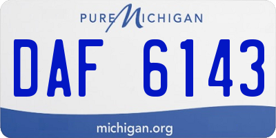 MI license plate DAF6143