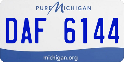 MI license plate DAF6144