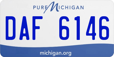 MI license plate DAF6146