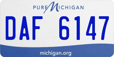 MI license plate DAF6147