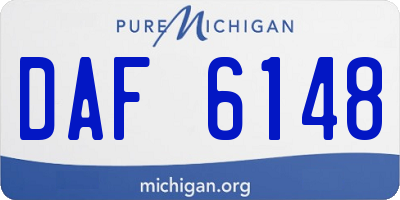 MI license plate DAF6148
