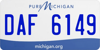 MI license plate DAF6149