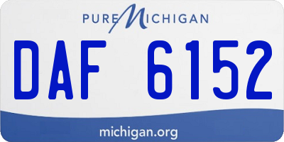 MI license plate DAF6152