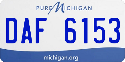 MI license plate DAF6153