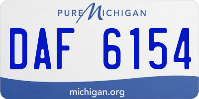 MI license plate DAF6154