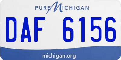 MI license plate DAF6156