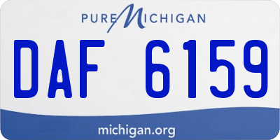 MI license plate DAF6159