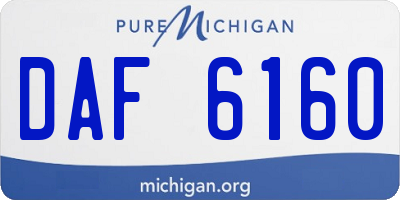 MI license plate DAF6160