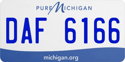 MI license plate DAF6166
