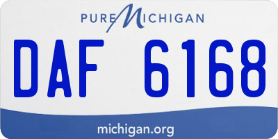 MI license plate DAF6168