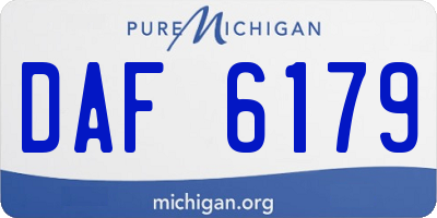 MI license plate DAF6179