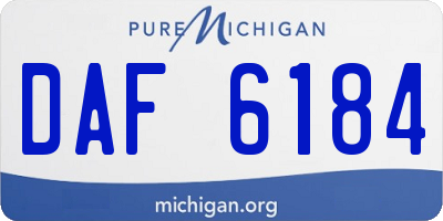 MI license plate DAF6184