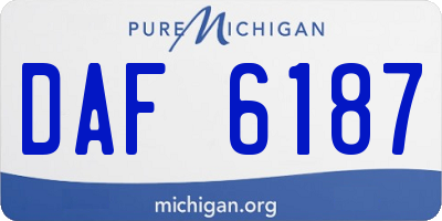 MI license plate DAF6187