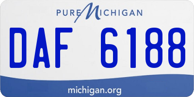 MI license plate DAF6188
