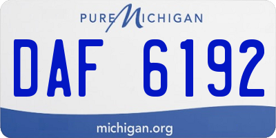MI license plate DAF6192