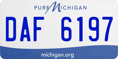 MI license plate DAF6197