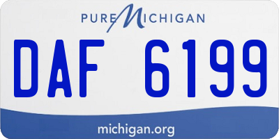 MI license plate DAF6199