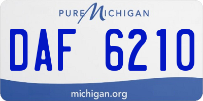 MI license plate DAF6210