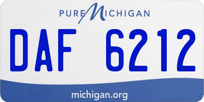 MI license plate DAF6212