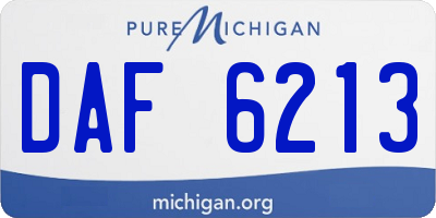 MI license plate DAF6213