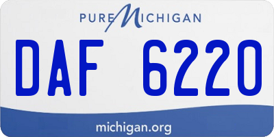 MI license plate DAF6220