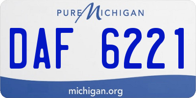 MI license plate DAF6221