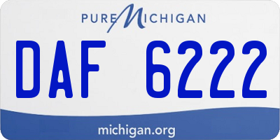 MI license plate DAF6222