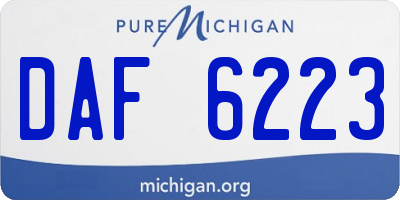 MI license plate DAF6223