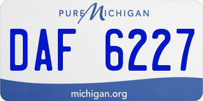 MI license plate DAF6227
