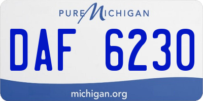 MI license plate DAF6230