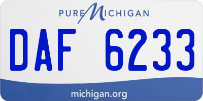 MI license plate DAF6233