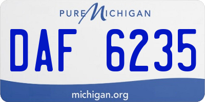 MI license plate DAF6235