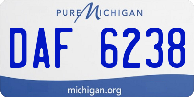 MI license plate DAF6238