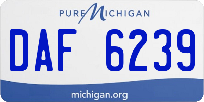 MI license plate DAF6239