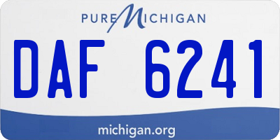 MI license plate DAF6241