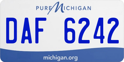 MI license plate DAF6242