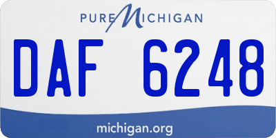 MI license plate DAF6248