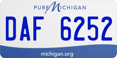 MI license plate DAF6252