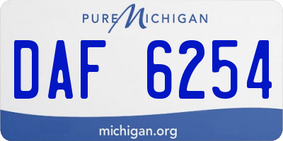 MI license plate DAF6254