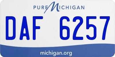 MI license plate DAF6257