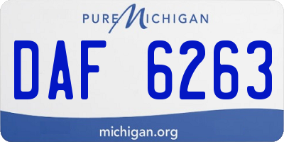 MI license plate DAF6263