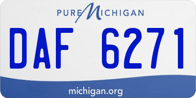 MI license plate DAF6271