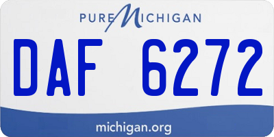 MI license plate DAF6272