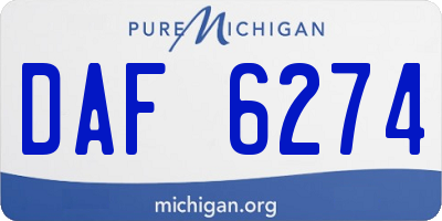 MI license plate DAF6274