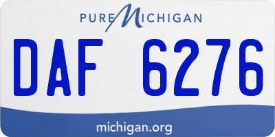 MI license plate DAF6276